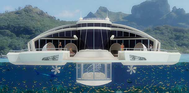 Tulevaisuuden hotelli? Sekoitus hotellihuonetta ja sukellusvenettä
