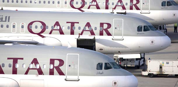 Qatar Airwaysin lentokoneet Dohassa