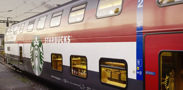 Sveitsi sai maailman ensimmäisen Starbucksin junassa