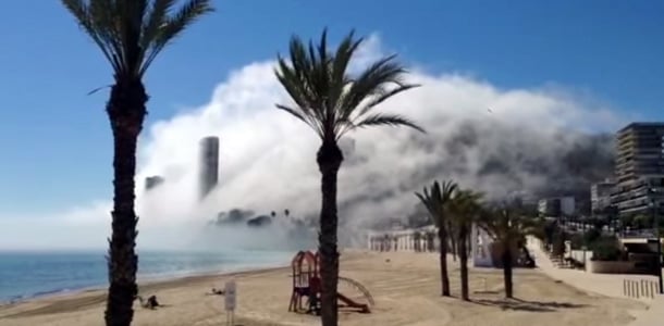 Alicanten rannalla kuvattiin erikoinen näky