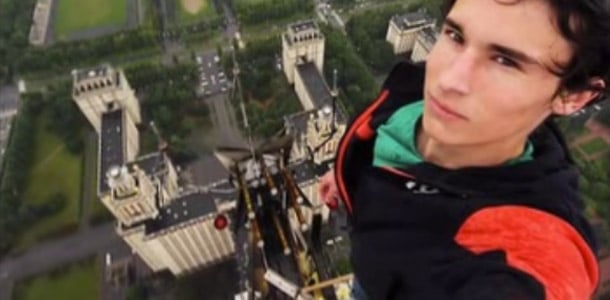 Kirill Oreshkin ottaa selfieitä korkeissa paikoissa