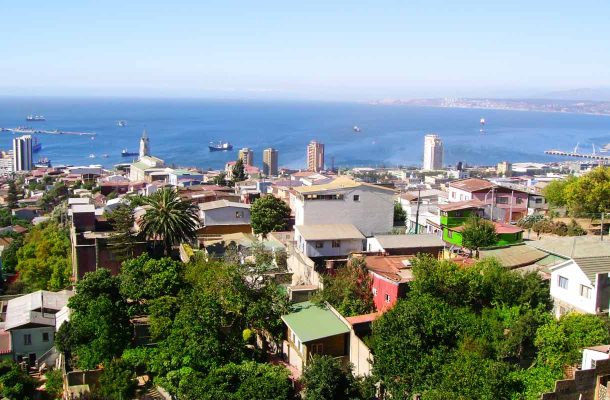 Näkymä Valparaíson kaupunkiin