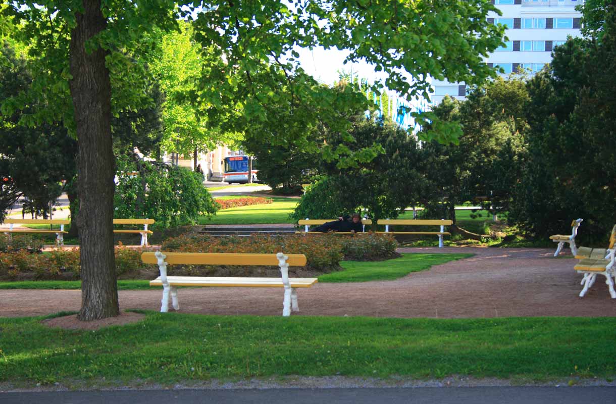 Jyväskylän keskustan tuntumasta löytyy useita puistoja.