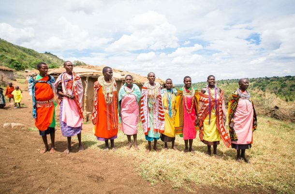 Masai-kylä, Kenia