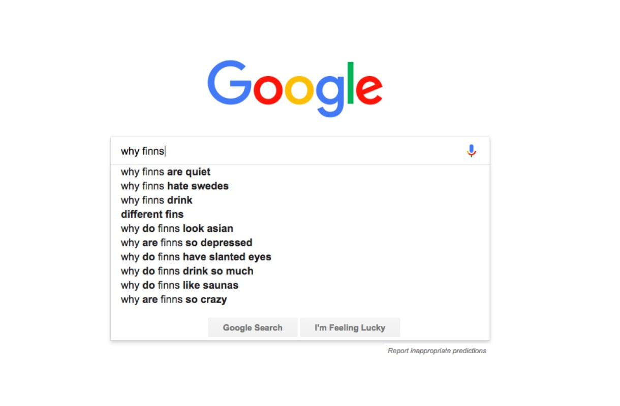 General Google searches in Finland