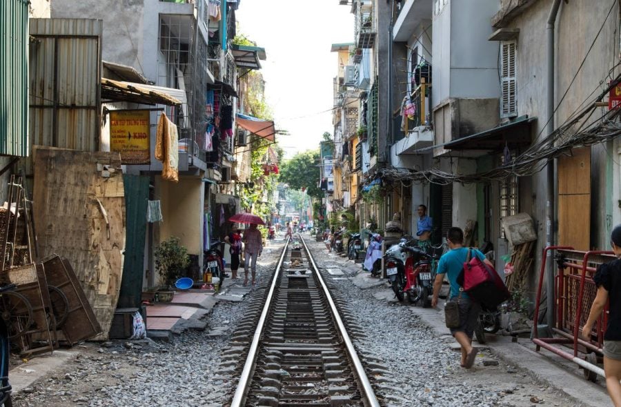 Hanoin Train Street Vietnamissa
