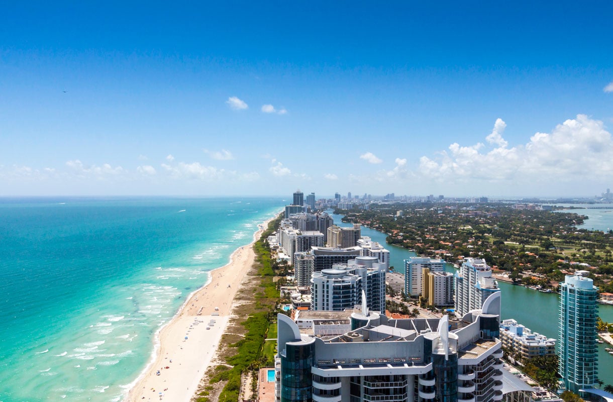 Miami on trooppinen kaupunkikohde Yhdysvalloissa